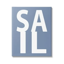 Stupell Industries Nautical Sail Text Nature Painting Gallery Wrapped Canvas Art Print Wall Art, 30 x 40