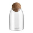 thumbnail image 1 of Luzkey Récipient de Stockage en Verre Bocal de Stockage Alimentaire Bocal en Verre Réutilisable avec Couvercle à Boule en Liège pour Thé Café Grains Farine Avoine Riz m 800ml, 1 of 8
