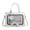 White, variant on Small Square Ita Bag for Women and Girls with Clear Display Window and Rolled Plate, Daily Versatile Crossbody Shoulder Purse in Pink for Casual Outing