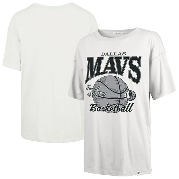 Women's-'47  White Dallas Mavericks City Edition Down Court Sadie T-Shirt