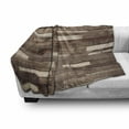 thumbnail image 3 of Wooden Print Soft Flannel Fleece Throw Blanket, Wall Floor Textured Planks Panels Art Grain Cottage Lodge Hardwood Pattern, Cozy Plush for Indoor and Outdoor Use, 50" x 70", Brown, by Ambesonne, 3 of 6