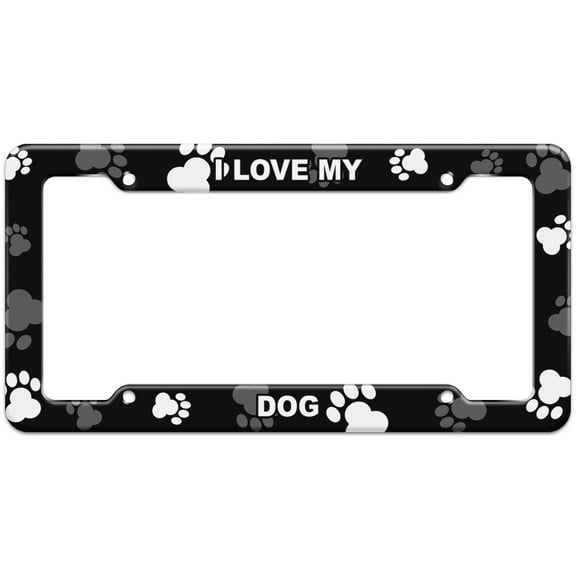 I Love My - Dog - Plastic License Plate Frame