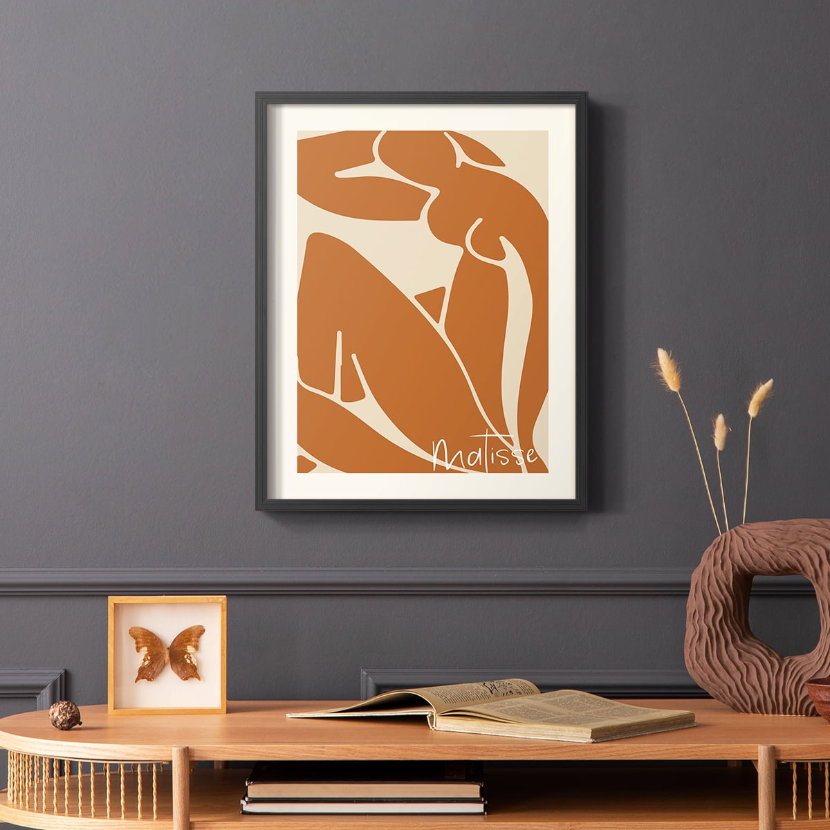 Matisse CCCII in Black Solid Wood 11 x 14 Framed Print