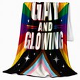thumbnail image 2 of Rainbow Pride Lettering Illustrated Print Soft Flannel Blanket, Typography Art Style for Lettering Art Lovers, Housewarming Gift for Bedroom and Living Room, Home Decor, 2 of 7