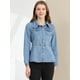 thumbnail image 2 of Chaqueta De Mezclilla Lavada De Manga Larga Con Botones Vintage Para Mujer Azul claro S, 2 of 5