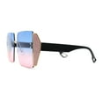 thumbnail image 3 of Womens Glitter Luxe Rimless Chic Butterfly Designer Sunglasses Gold Blue Pink, 3 of 4
