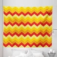 thumbnail image 1 of Yellow Chevron Tapestry, Arrows Geometric Design in Vibrant Warm Colors Waves Classical, Fabric Wall Hanging Decor for Bedroom Living Room Dorm, 5 Sizes, Red Apricot Marigold, by Ambesonne, 1 of 1