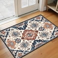thumbnail image 3 of Washable Vintage Kitchen Mat 31"x20" Non Slip Soft Plush Low Profile Kitchen Rug, Distressed Medallion Oriental Style Sink Mat for Laundry Room Bedroom Office, 3 of 6