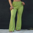 thumbnail image 5 of Women Close-fitting Flared Pants Solid Color High Waist Trousers, 5 of 5