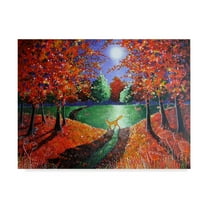Trademark Fine Art 'Autumn Moonlight' Canvas Art by Angie Livingstone