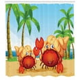 thumbnail image 3 of Ambesonne Hermit Crab Shower Curtain, Crabs in Tropical Area, 69"Wx75"L, Pale Sky Blue Multicolor, 3 of 3