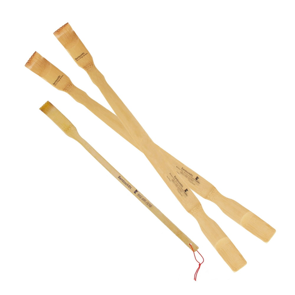 BambooMN 2 Pieces 25" Extra Long Bamboo Backscratcher Shoehorn plus Free Travel Size Back