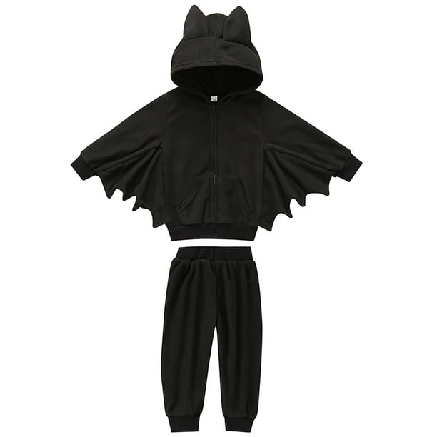 Kids Baby Boys Girls Bat Fleece Hoodie Sweatshirt + Pants Costume ...