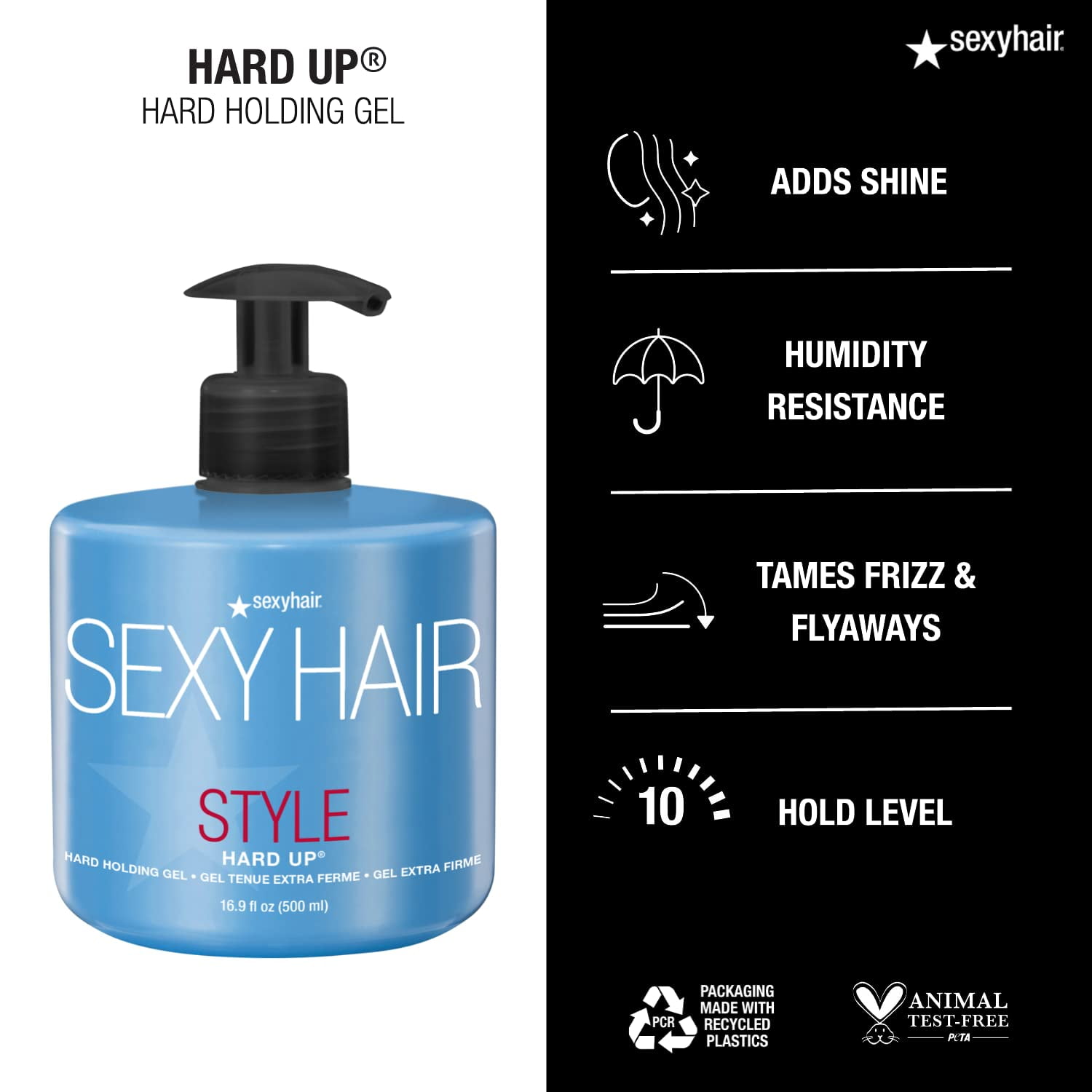 Short Sexy Hair Hard Up Holding Gel by Sexy Hair for Unisex - 16.9 oz Gel