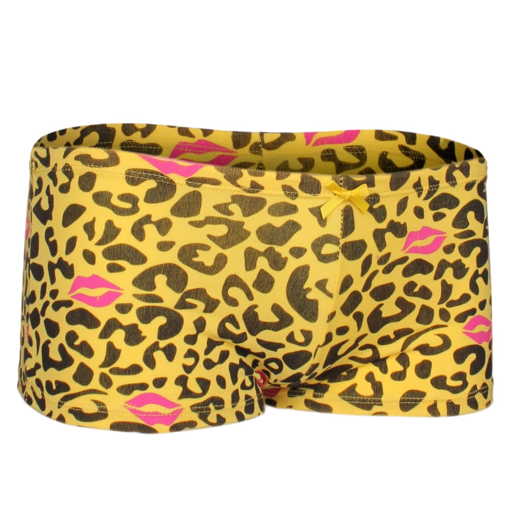 Emmalise Womens Sexy Hipster Cheetah Kiss Style Boyshort Panty