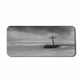 thumbnail image 1 of Shipwreck Computer Mouse Pad, Wreck Small Stranded Boat on Seaside Snow Clouds Windy Day Wave Picture, Rectangle Non-Slip Rubber Mousepad X-Large, 35" x 15" Gaming Size, Black and White, by Ambesonne, 1 of 2