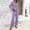 Purple, variant on WCJM Women Pajama Sets Purple Plus Size Pajamas for Women Set Ribbed Pajama Sets for Women Pullover V Neck Long Sleeve Sleepwear Matching Comfy Long Pants Outfits Woman Knitting Pajamas