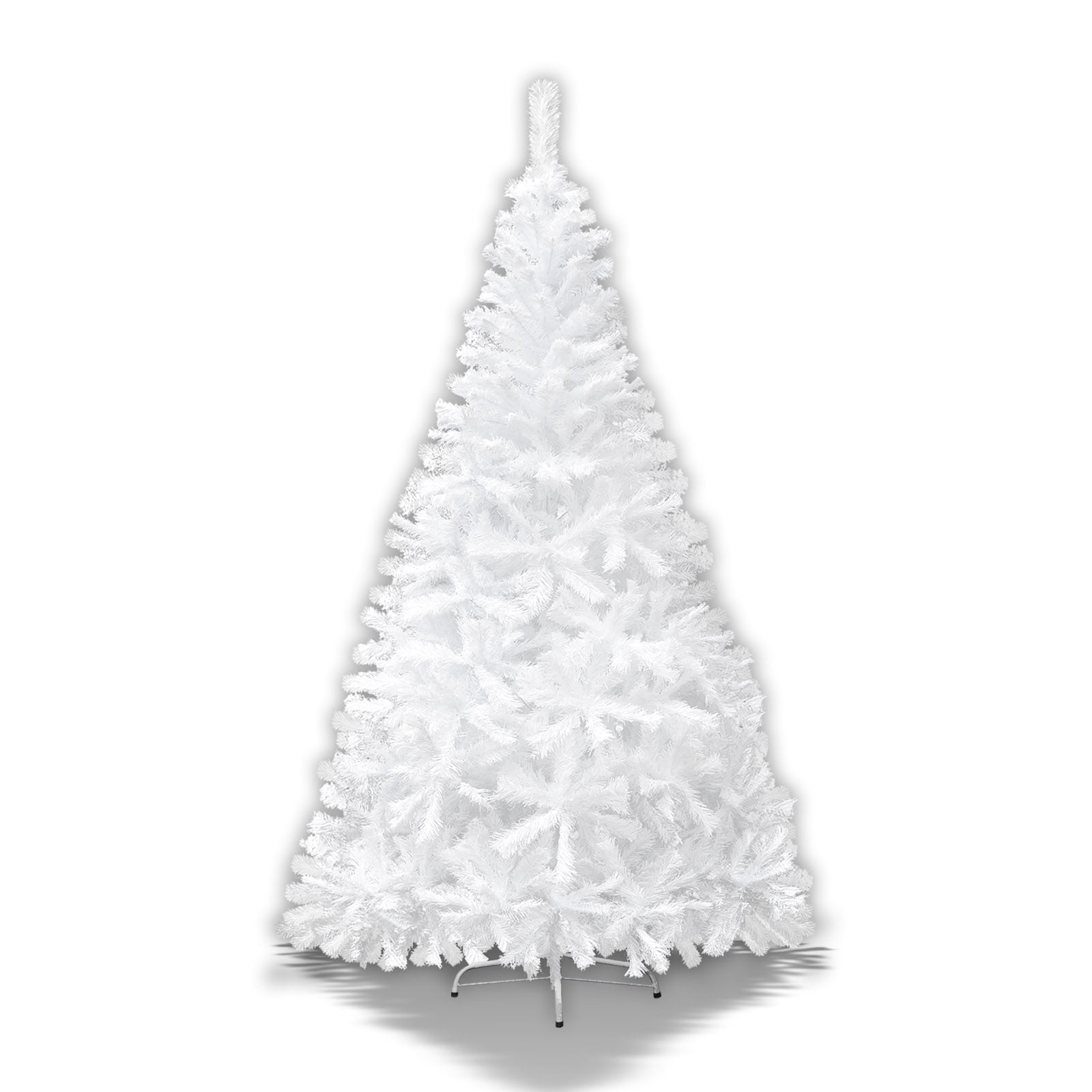 Sunrise 4 Sizes Artificial Christmas Tree w/Metal Stand,Easy Assembly, White (7 Ft)