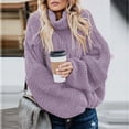 thumbnail image 3 of Women's turtleneck long-sleeved sleeve sweater, 3 of 9