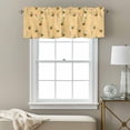 thumbnail image 3 of Cartoon Style Bees Valance Curtain for Windows Yellow Honeycomb Cute Animal and Flowers Rod Pocket Curtain Valances Short Window Treatments Panels for Kitchen Bathroom Laundry Basement 60 x 18 Inch, 3 of 9