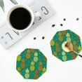 thumbnail image 4 of Zufioo Pineapples1 Print Leather Coaster Set, Decorative PVC Coasters 4-pack - Scald and Stain-resistant, Suitable for Home, Cafes, Restaurants-Octagon, 4 of 6
