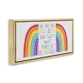 thumbnail image 3 of Stupell Industries Different Is Beautiful Rainbow Inspirational Painting Gold Floater Framed Canvas Art Print Wall Art, 25 x 11, 3 of 9