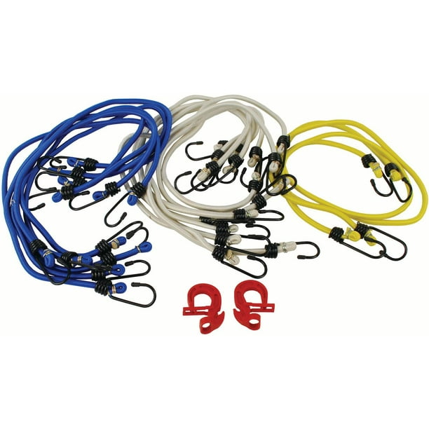 Attwood 117127 Assorted 18Piece Bungee Cord Variety Pack in Blue, White and Yellow Walmart