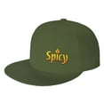 thumbnail image 1 of DouZhe Flat Brim Cap Snapback Hat, Fire Font Spicy Prints Adjustable Green Adult Baseball Cap, 1 of 7