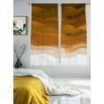 thumbnail image 3 of Burnt Orange Gradient Sheer Curtains for Living Room Bedroom, Light-filtering Sheer Curtain, Abstract Ocean Wave Rod Pocket Voile Window Treatment Drapes, 52’’Wx72’’L, 2 Panels Set, 3 of 7