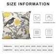 thumbnail image 5 of Nawypu  Decorative Throw Pillow Cover Square Trendy Yellow Gray Ivory Vintage Floral Bird Lumbar Pillowcase with Hidden Zipper Decor Cushion Gift for Holiday Sofa Bed, 5 of 5