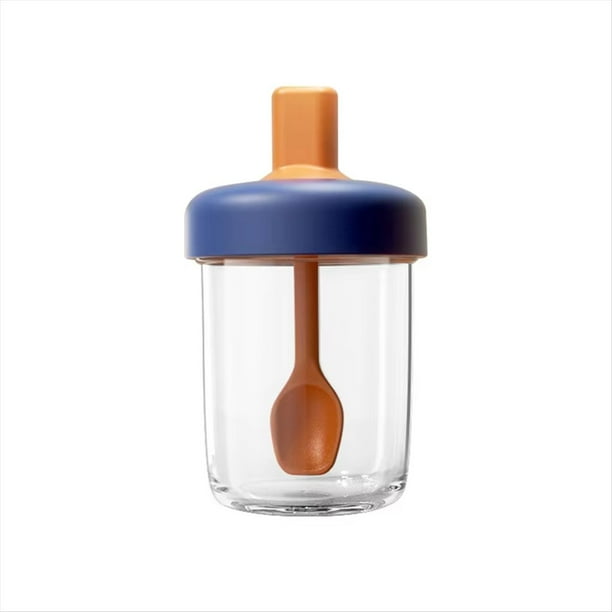 Vaso de Vidrio para Avena de 400 Ml con Doble Sello, Asa de Silicona Incorporada, Tapa y Cuchara, Ideal para Batidos y Cereales de Desayuno.