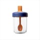 thumbnail image 1 of Vaso de Vidrio para Avena de 400 Ml con Doble Sello, Asa de Silicona Incorporada, Tapa y Cuchara, Ideal para Batidos y Cereales de Desayuno., 1 of 5