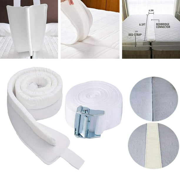 , Bed Filler, Adjustable Mattress Connector with Straps , Split for