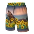 thumbnail image 5 of Naloa Horse Sunflowers Men's Beach Shorts, Surfing shorts, Swim trunks, Quick Dry Swim Trunks for Surfing Beach Fun - Small, 5 of 9