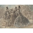 thumbnail image 2 of Constantin Guys 24x18 Gold Ornate Framed and Double Matted Museum Art Print Titled - Meeting in the Park (ca. 1860), 2 of 4