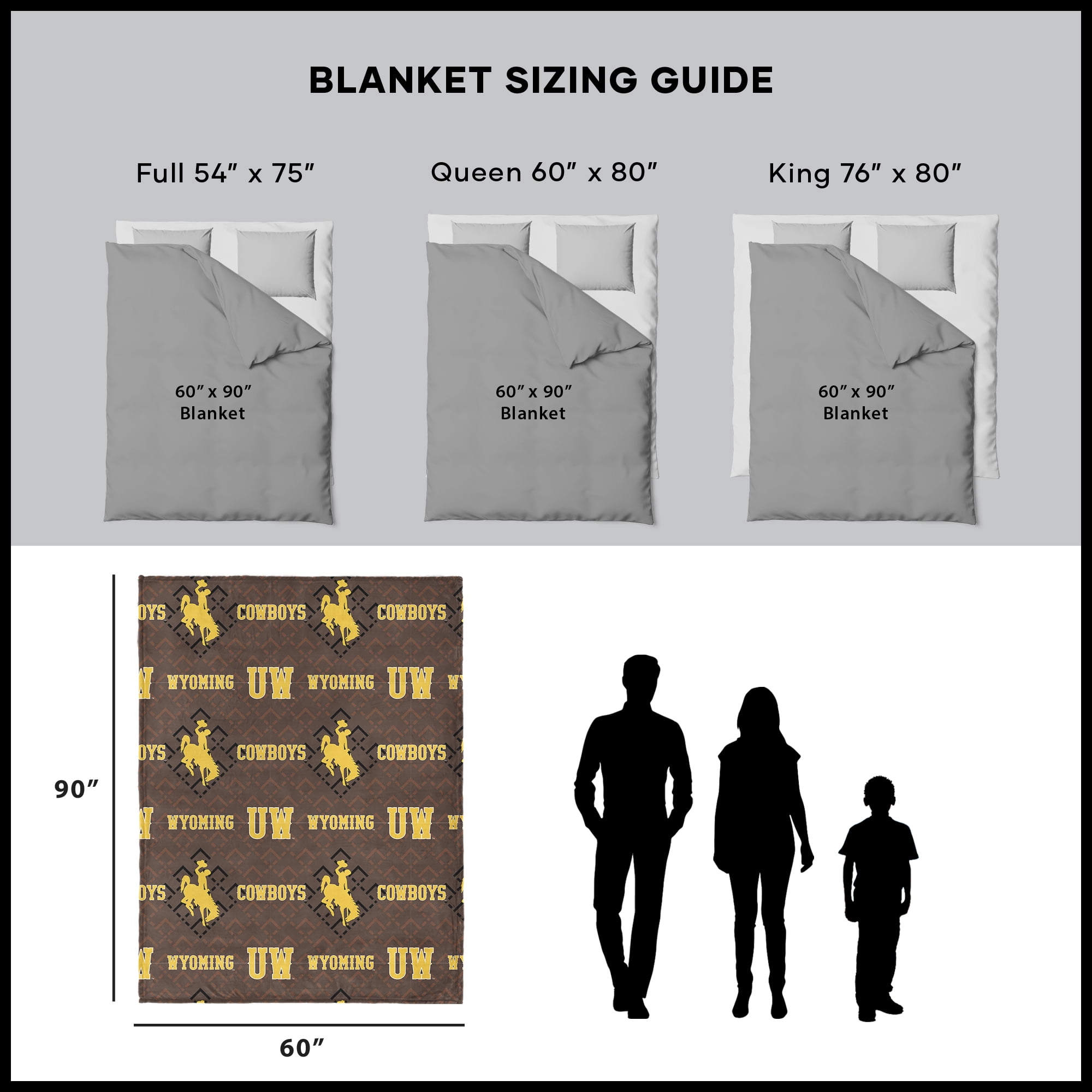 Wyoming NCAA Pendant Silk Touch Throw, 60x90 inches