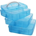 thumbnail image 6 of Blue Crafts Organizer Box,Stackable Storage Container Box with 18 Compartments, 3-Tier Portable Plastic Beads Storage Box with Handle,for Jewelry Watch Cosmetic Small Toy, 6 of 6