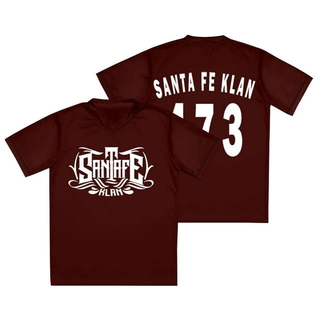 Santa Fe Klan 473 Logo Jersey Unidos Tour 2025 Merch T-Shirts à Manches Courtes Col en V, TTTG, Style 4
