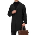 thumbnail image 5 of Lars Amadeus Men's Trench Coat Notched Lapel Mid-Length Casual Solid Overcoat, 5 of 6