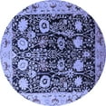 thumbnail image 1 of Ahgly Company Machine Washable Indoor Round Oriental Blue Industrial Area Rugs, 5' Round, 1 of 4