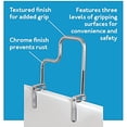 thumbnail image 3 of Carex Tri-Grip Bathtub Rail with Chrome Finish - Bathtub Grab Bar Safety Bar For Seniors and Handicap - For Assistance Getting In and Out of Tub, Easy to Install on Most Tubs, 3 of 6