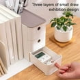 thumbnail image 2 of serony Book Storage Box Holder Bookend Drawers Business Multipurpose Plastic Brush for Dormitory Pen Pencils Organizing Gray, 2 of 9