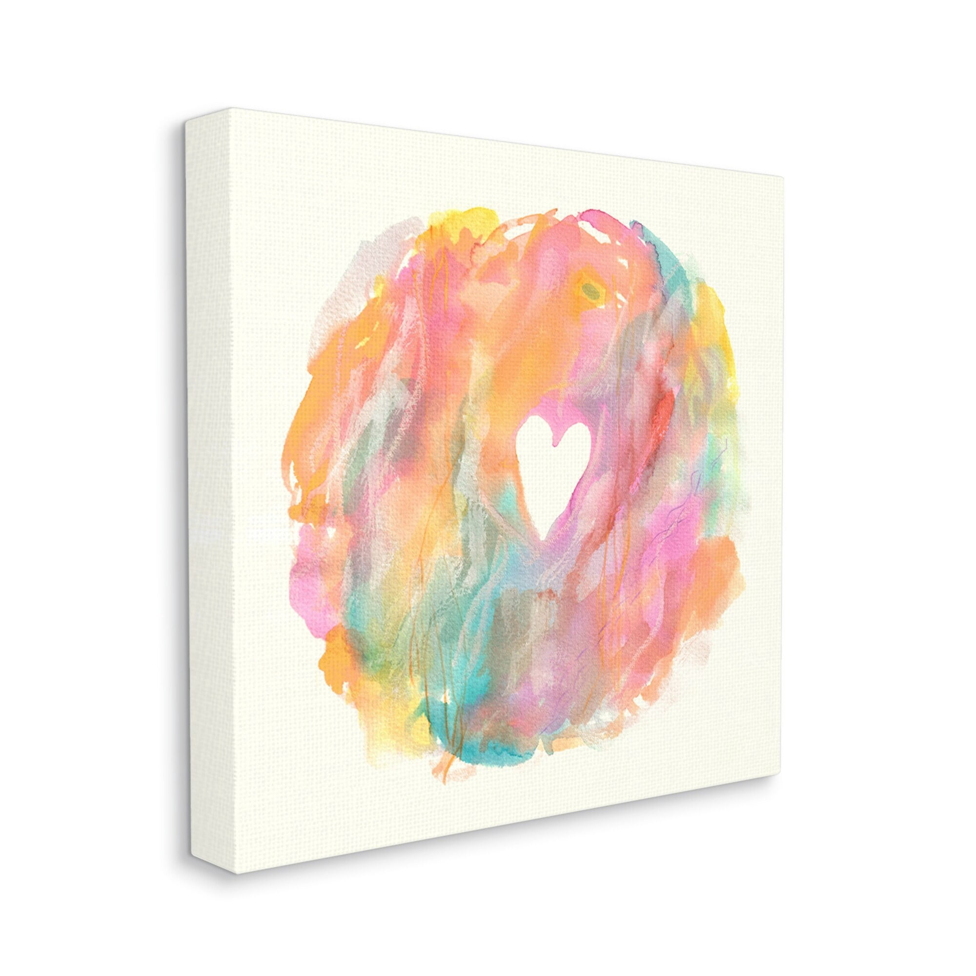 Stupell Industries Abstract Heart Shape Fluid Mixed Pastels Painting Graphic Art Gallery Wrapped Canvas Print Wall Art, Design by Elvira Errico
