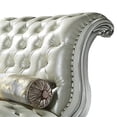 thumbnail image 2 of Benjara Ally 82" Chaise- Rolled Back- Tufted White Faux Leather with Pillow, 2 of 5