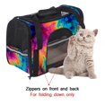 thumbnail image 4 of Tie Dye Sherpa Fabric Dog Carrier Bag with 900D Oxford Cloth Base and Nylon Webbing - 17x10x11.8 in, 43x26x30 cm, 4 of 7