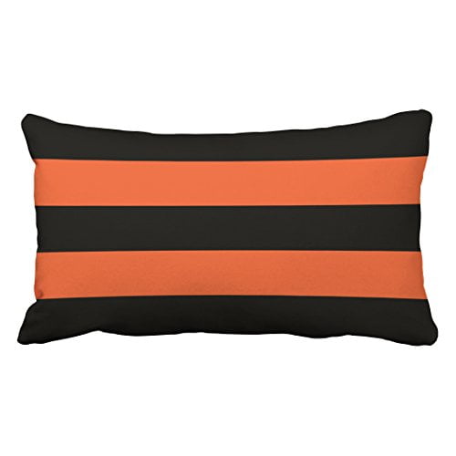 WinHome Halloween Festive Black And Orange Bold Stripe ...