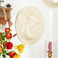 thumbnail image 4 of Sungmor Vintage Cast Iron Wall Art Decor, Oval-shaped Ornate Classical Woman Relief Plaque, Decorative Wall Ornament Antique Sculpture for Home or Garden, Rustic White Finish, 4 of 8