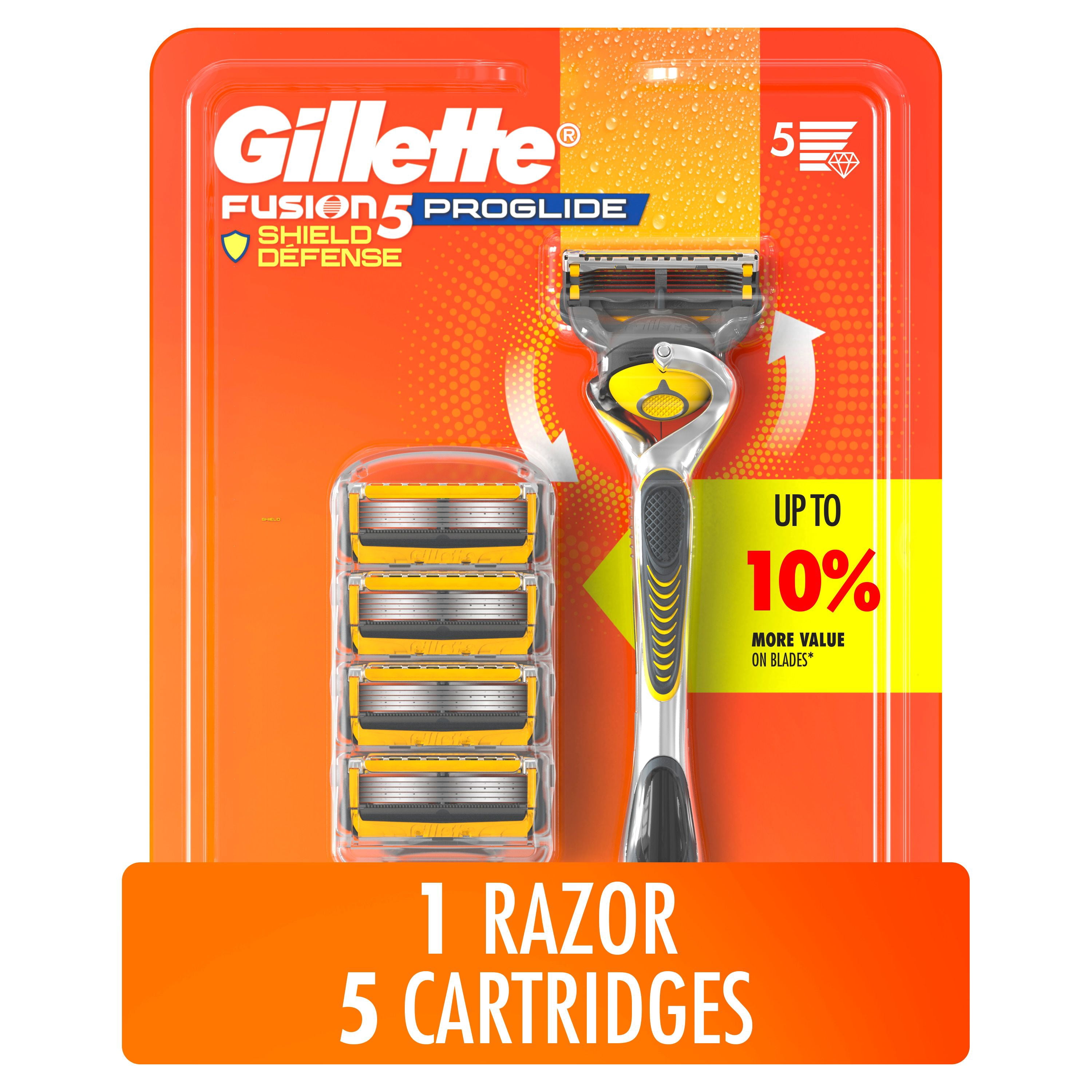 Gillette ProGlide Shield Razor for Men, 1 Razor Handle, 5 Razor Refills ...