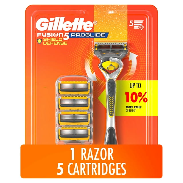 Gillette ProGlide Shield Razor for Men, 1 Razor Handle, 5 Razor Refills, 5 Blade Mens’s Razor with Precision Trimmer