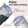 thumbnail image 4 of Stainless Steel Coffee Tumbler 20oz with Lid and Straw - Double Wall Vacuum Insulated Travel Mug, Leakproof Thermal, Bohemian Style Pattern, 4 of 5